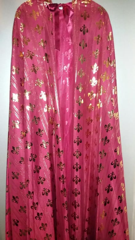 venetiaanse cape - bordeaux rood met franse lelie - one size