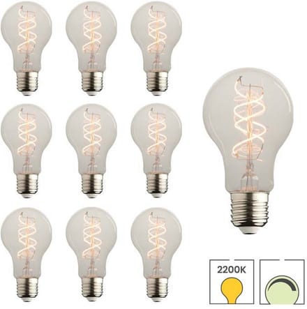 Lybardo - E27 LED Lamp - 10-pack - 7.5W Dimbaar - 2200K Extra Warmwit Licht