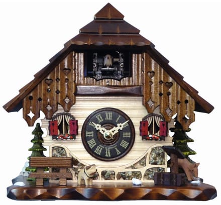 Engstler - 40310_Q - Koekoeksklok - Kwarts - Notenhout - 22 cm
