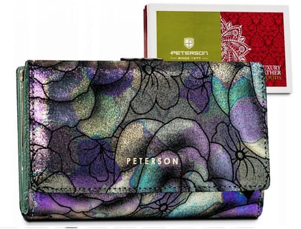 Peterson Floral Classic - Damesportemonnee - Echt Leer - RFID Bescherming - Bloemen Design