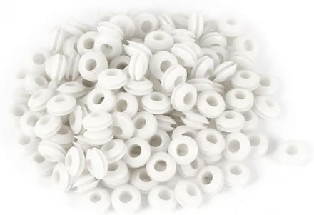 300 Stuks Witte Rubber Grommets 5mm - Draadbeschermringen voor Elektrische Kabels en Aansluitingen