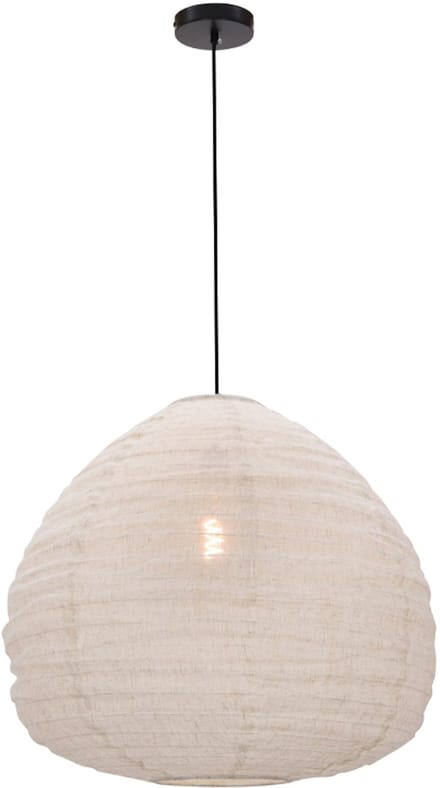 Olucia - LEILA - Hanglamp - Beige / Zwart - Vorm: Ovaal