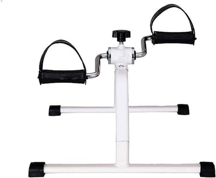 Fitness loopmachine - Mini stepper - Thuis sporten - Met weerstandstouw - 43x41x26cm - Wit