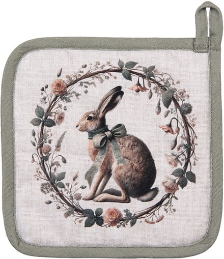Clayre & Eef Pannenlap 20x20 cm Beige Katoen
