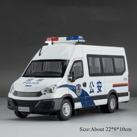1:24 Bus Scolaire Ambulance Voiture de Police Modèles Jouets Alliage Moulé sous Pression Rappel Portes Ouvertes Son Lumière Pour Enfants Modèles Éducatifs