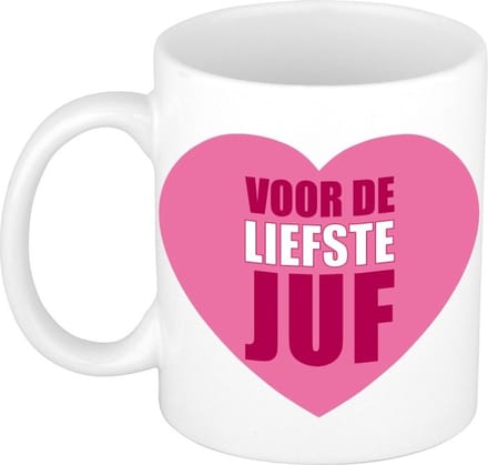 Juffrouw cadeau mok / beker - voor de liefste juf - Juffendag/einde schooljaar bedankt cadeau