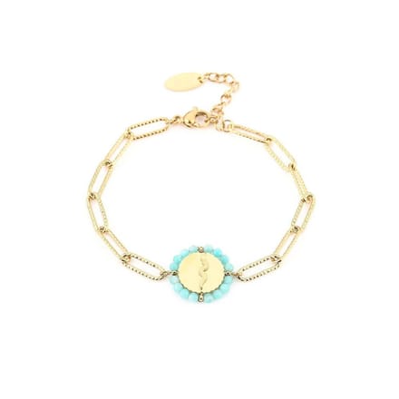 Jomide Armbandje Chain Snake Mint - Goudkleurig