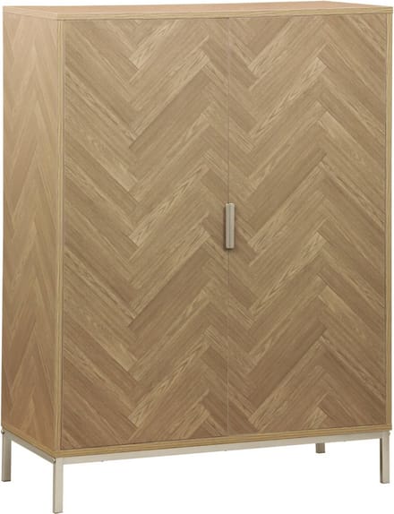 sweeek - Wandkast 2 deuren houtdecor visgraatmotief 80cm - budapest