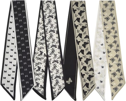 Sjaal 4 Pack - Handtas Sjaals - Skinny Sjaals - Mode Accessoires - Zacht Polyester - 86 cm Lang - Sjaalband