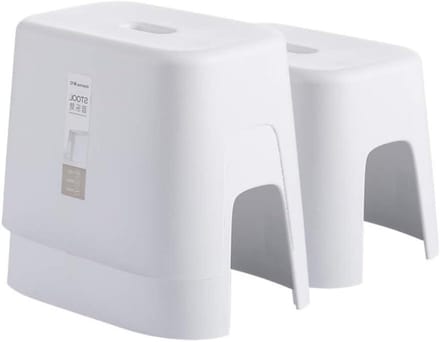 Badkamer Kruk - Toiletkrukje Douchekruk - Veilig Douchen - Antislip Bodem - 32x23x23.5cm - Wit