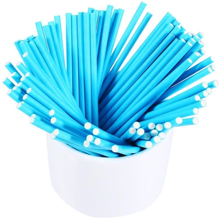100 Stuks/Set Kleurrijke Lollystokjes Cake Pop Stokjes voor Snoep Chocolade 10cm Blauw blauw