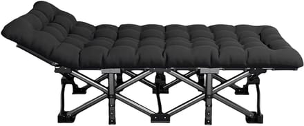 Veldbed Vouwbed - Kampeerbed Strandbed - Buiten Ontspannen - Robuuste Stalen Constructie - 190 x 71 cm - Grijs