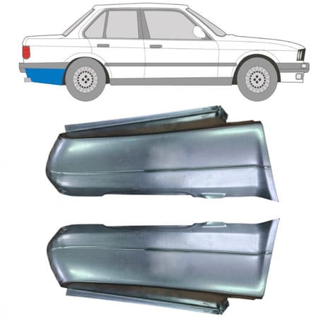 Reparatiepaneel achterspatbord voor BMW 3 E30 1982-1987 / Links + Rechts / Set