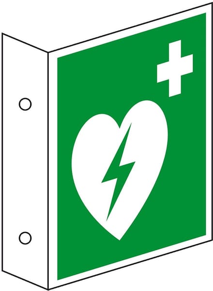 Haaks AED bord - kunststof - E010 200 x 200 mm