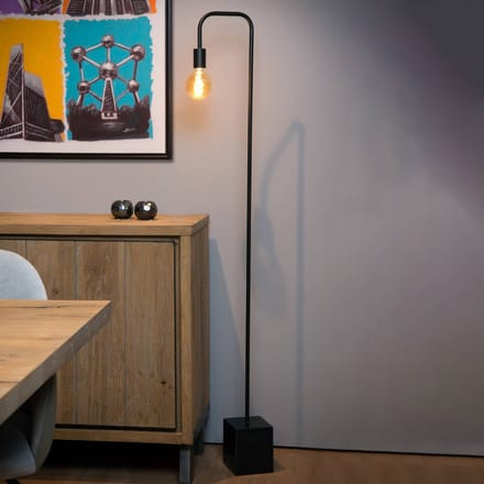Lucide LORIN - Vloerlamp - 1xE27 - Zwart