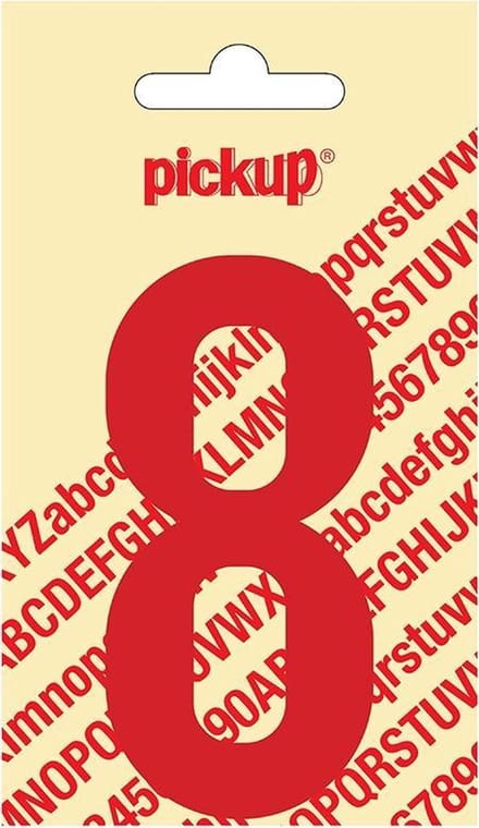 Pickup plakcijfer Nobel 90 mm rood 8 - 310220908