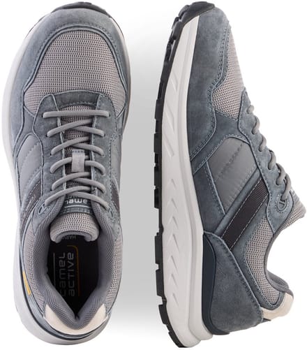 camel active Sneaker van nubuck en textielmix met comfortabele zool - Maat - Grijsmenswear-44