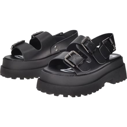 Buffalo Pluto Ari Dames Zwarte Sandalen