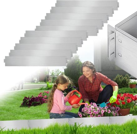 Gazonrand Metaal - Bloembed Afscheiding - Tuin Organiseren - Roestbestendig Galvaniseerd - 20 Meter Lengte - Zilver