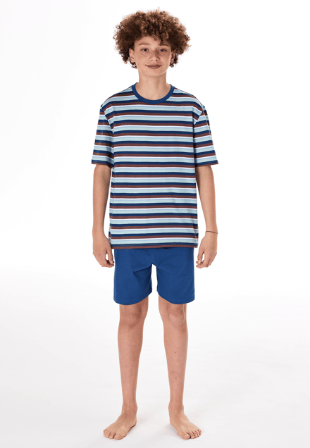 Pyjama korte strepen turquoise - Nightwear 176