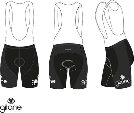 Retro Wielerbroek Gitane - REDTED -Zwart - XXL