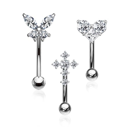 Piercing voordeelset 3 pack sweet box 1.2x8 - zilver - LMPiercings