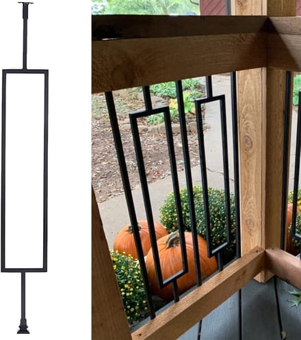 Balkon Spindels Post - Trapleuning Kolom - Terras Afscheiding - Verstelbare Beugel - 100-150cm Hoog - Zwart