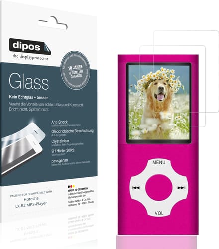 dipos – 2x Pantserfolie geschikt voor Hotechs LX-B2 MP3-Player | 9H Screenprotector