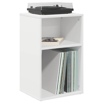 vidaXL - Platenkast - Wit - 38 - x - 33 - x - 61 - cm - Bewerkt - hout