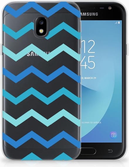 Samsung Galaxy J3 2017 TPU bumper Zigzag Blauw
