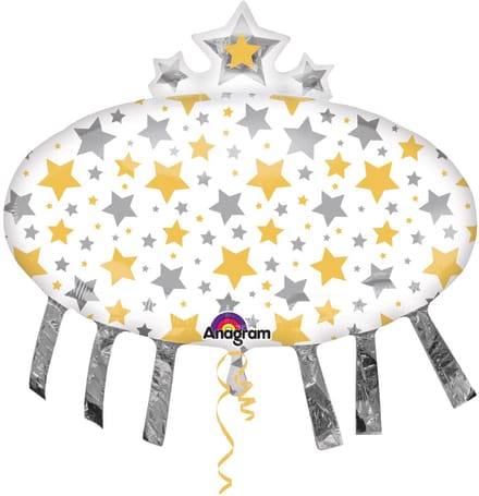 Folieballon ster regen zilver-goud XL