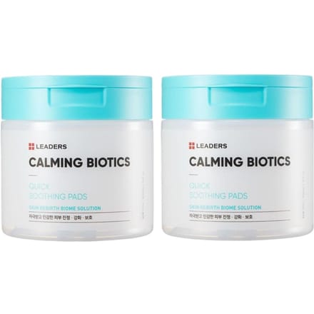 Leaders Calming Biotics Tampons Tonifiants Apaisants Rapides 170ml 80 Tampons Duopack white