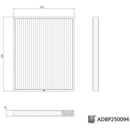 Interieurfilter BLUE PRINT ADBP250094