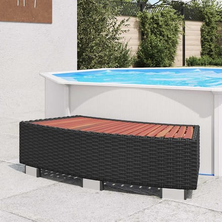 vidaXL Spatrap 92x45x25 cm poly rattan zwart