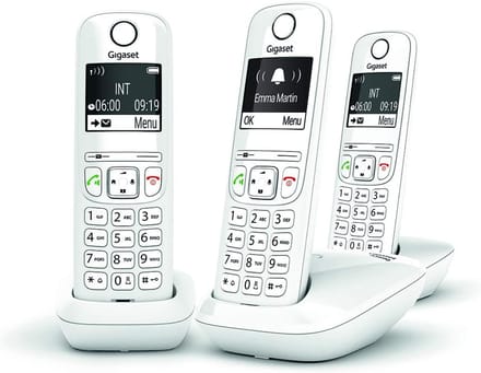 Draadloze DECT Telefoon Set - Trio - Wit - Groot Display & Goede Geluidskwaliteit