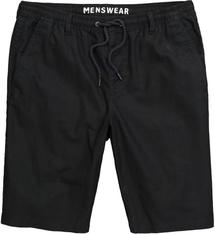 Men Plus - Heren - bermuda van linnenmix Relaxed Fit elastische tailleband - Zwart - Maat 3XL