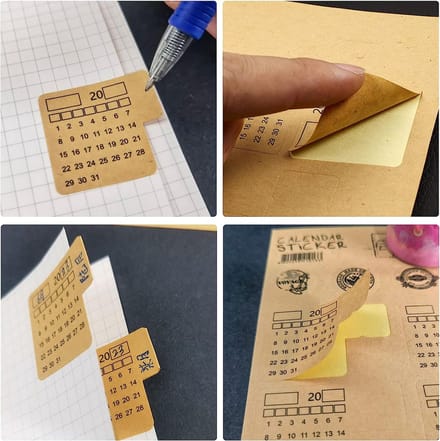 Kraft Kalender Index Tabs Stickers Set met 32 Stickers
