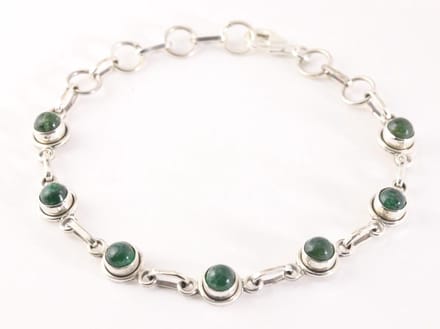 Fijne zilveren armband met jade