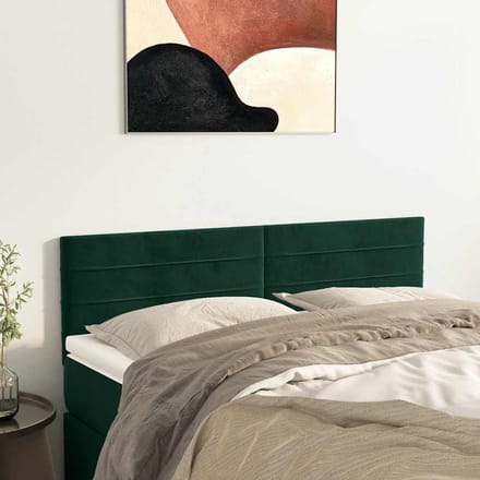 vidaXL - Hoofdborden - 144x5x78/88 - cm - fluweel - donkergroen