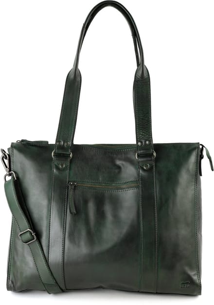 Bear Design Mea Dames & Heren laptoptas - 15.6 inch - Werktas A4 - Leer - Groen