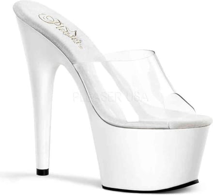 Pleaser - ADORE701 Muiltjes - Paaldans schoenen - 44 Shoes - Transparant