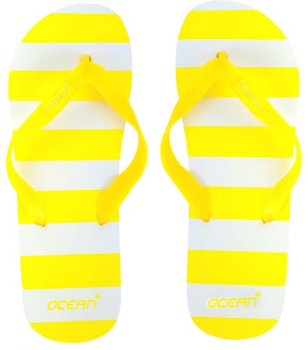 Streep slippers geel - maat 36