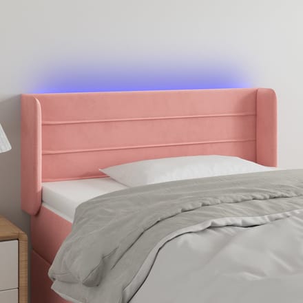 vidaXL - Hoofdbord - LED - 103x16x78/88 - cm - fluweel - roze