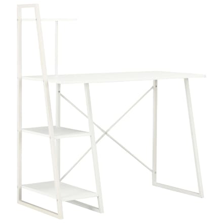 vidaXL - Bureau - met - schappen - 102x50x117 - cm - wit