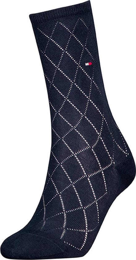 Tommy Hilfiger dames sokken premium argyle blauw