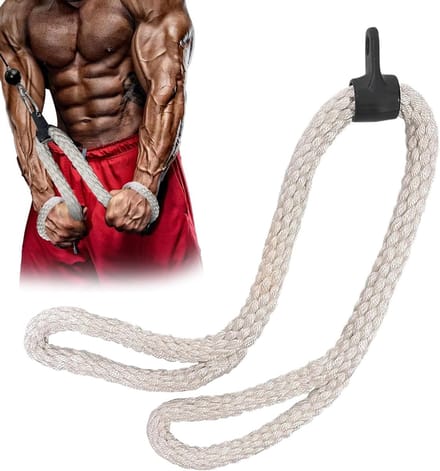 Triceps Touw - Kabel Machine Touw - Bovenlichaam Trainen - Antislip Handvatten - 100 cm - Zwart