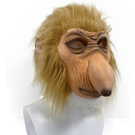 Neusaap latex masker One size fits all adults geel
