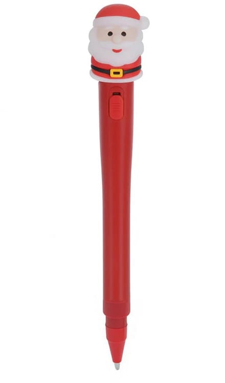 Home & Styling Oplichtende Pen - Kerstman - 17cm - Rood
