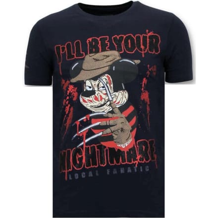Stoere Heren T-shirt - Freddy Krueger - Blauw