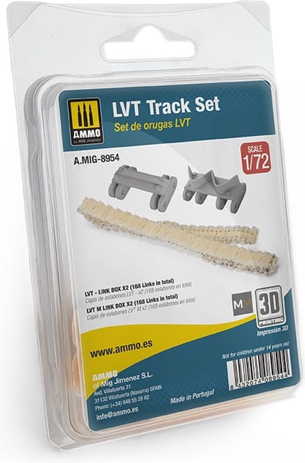 AMMO by Mig Jimenez Modelbouwpakket - AMMO MIG 8954 LVT Tracks Set - Resin Detailing Set Resin onderdeel - 1:72 - Modelbouw